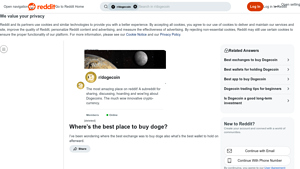 Screenshot of Where's the best place to buy doge? : r/dogecoin - Reddit
