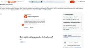 Screenshot of Best wallet/exchange combo for beginners? : r/BitcoinBeginners