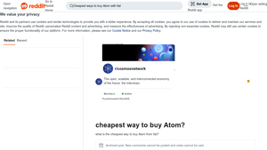 Screenshot of cheapest way to buy Atom? : r/cosmosnetwork - Reddit