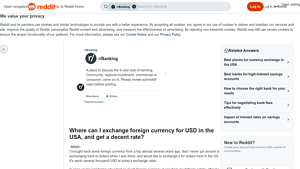 Screenshot of Where can I exchange foreign currency for USD in the USA, and get ...