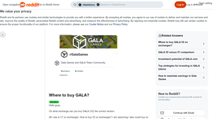 Screenshot of Where to buy GALA? : r/GalaGames - Reddit