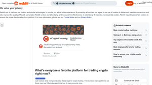 Screenshot of What's everyone's favorite platform for trading crypto right now?