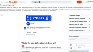 Screenshot of What's the best defi platform to trade on? - Reddit