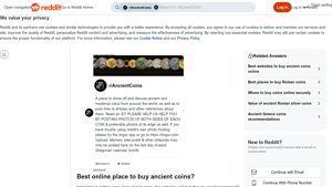 Screenshot of Best online place to buy ancient coins? : r/AncientCoins - Reddit