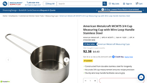 American Metalcraft - MCW75 3/4 Cup Measuring Cup
