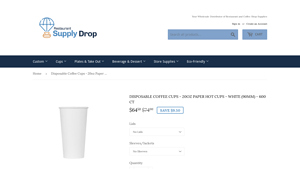 Disposable Coffee Cups - 20oz Paper Hot Cups