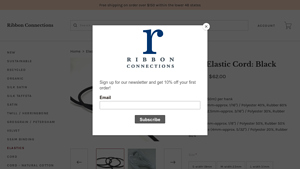 Ribbon Connections - EE Elastic Cord: Black