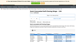 Richelieu - Semi-Concealed Self-Closing Hinge 134