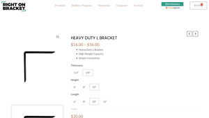 Right On Bracket - Heavy Duty L Bracket