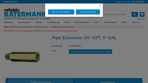 Ratermann Manufacturing Inc - Pipe Extension 1/4 NPT, 3 OAL