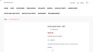 Roll-Off Parts - 69 Latch Post