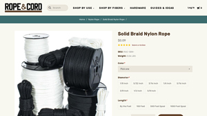 Rope and Cord - Solid Braid Nylon Rope