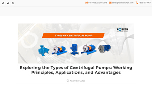 Rotech Pumps - Types of Centrifugal Pumps