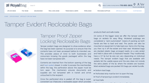 Royal Bag - Tamper Evident Reclosable Bags