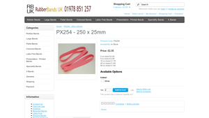 Rubber Bands UK - White Silicone Rubber Bands 250 x 25mm