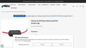 Rugged Radios - Clamp On RF Noise Reducing Filter Choke Clip