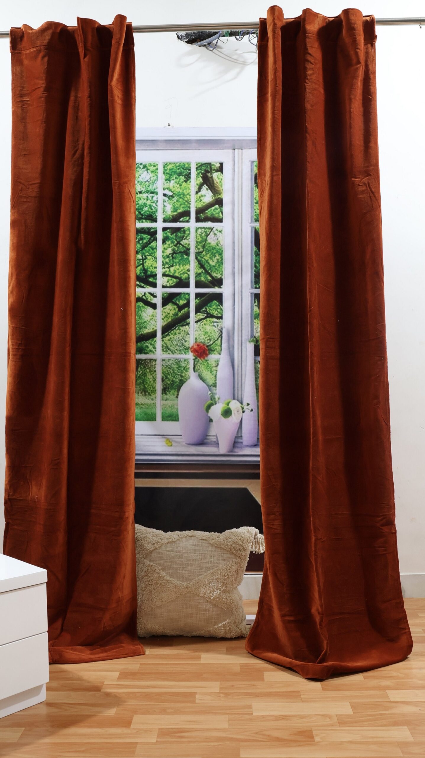 An application scenario or product detail of rust colored curtains - Image 1