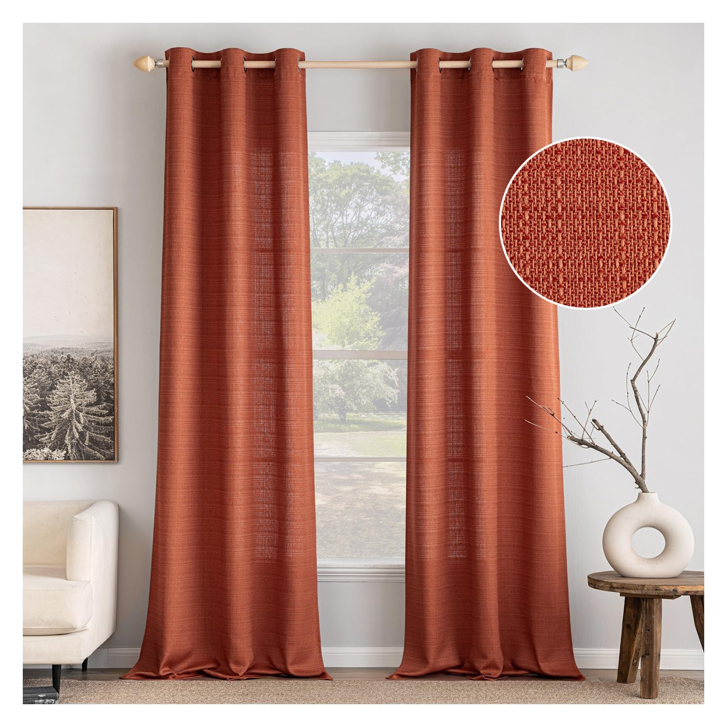 An application scenario or product detail of rust colored curtains - Image 12