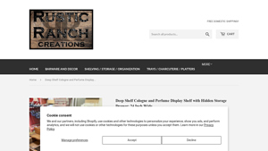 Rustic Ranch Creations - Deep Shelf Cologne and Perfume Display Shelf