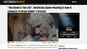 Screen Rant - Monstrous Inheritance in Nosferatu