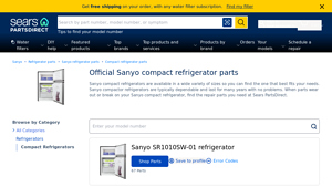 Sanyo - Compact Refrigerator Parts