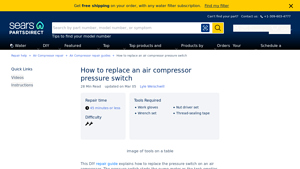 Sears - Pressure Switch Replacement Guide