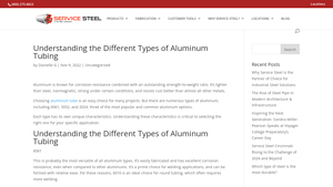 Service Steel - Aluminum Tubing Types