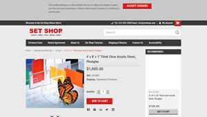 SetShop - 4' x 8' Clear Acrylic Sheet