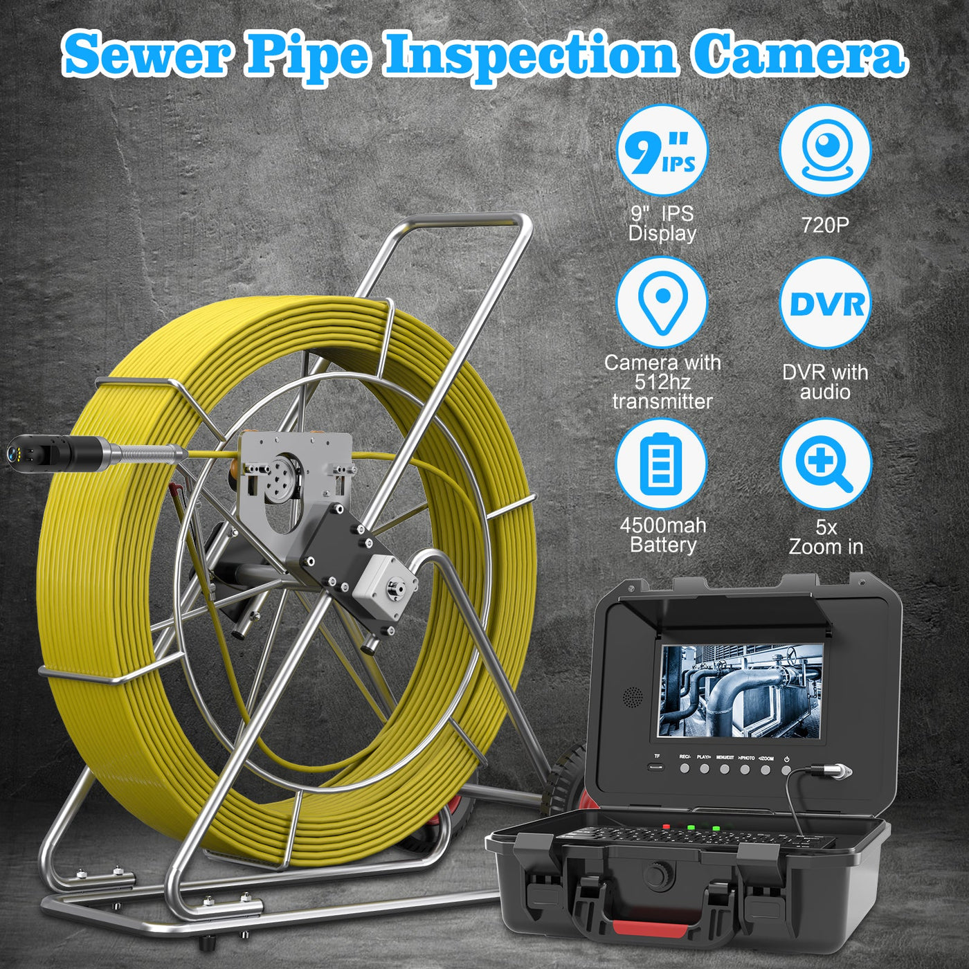 An application scenario or product detail of sewer inspection camera with rotating camera - Image 17