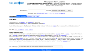 Sex Lexis - Couch Definition