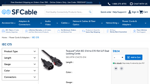 SFCable - IEC C15 Power Cords