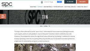 Sharretts Plating - Tin Plating Services