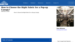 Shelter Structures - Key Product Details for Pop-up Canopy Fabrics