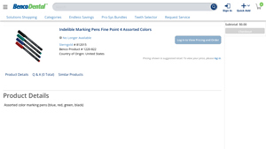 Benco - Indelible Marking Pens Fine Point 4 Assorted Colors