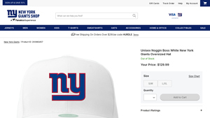 Giants - Unisex Noggin Boss White Oversized Hat