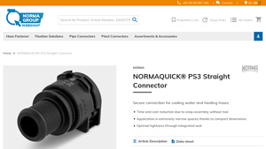 NORMA - NORMAQUICK® PS3 Straight Connector
