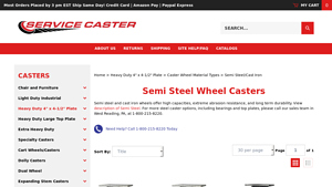 ServiceCaster - Heavy Duty Cast Iron Casters