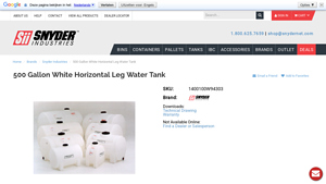 Snyder - 500 Gallon HDPE Tank