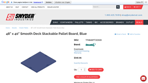 Stratis - 48 x 40 inch Blue Stackable Plastic Pallet