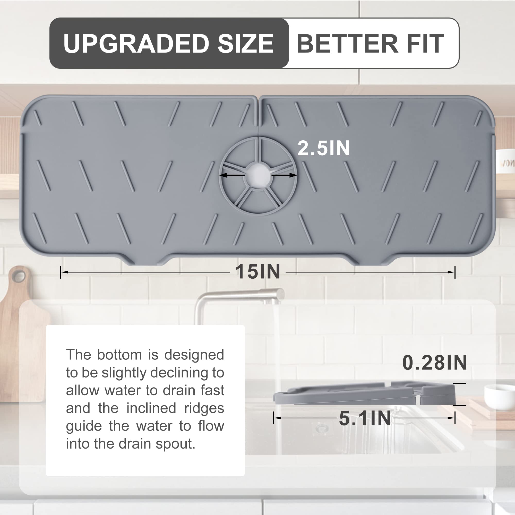 An application scenario or product detail of silicone splash guard for bathroom sink double handle - Image 14