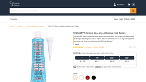 Silicone Depot - 100% RTV Silicone Sealant/Adhesive 3oz Tubes