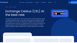Screenshot of Exchange Celsius (CEL) At the best rate - SimpleSwap