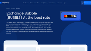 Screenshot of Exchange Bubble (BUBBLE) At the best rate - SimpleSwap