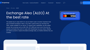 Screenshot of Exchange Aleo (ALEO) At the best rate - SimpleSwap
