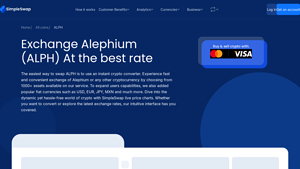 Screenshot of Exchange Alephium (ALPH) At the best rate - SimpleSwap