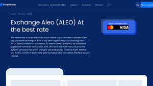 Screenshot of Exchange Aleo (ALEO) At the best rate - SimpleSwap