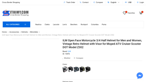 ILM - Open Face Motorcycle Helmet Z302