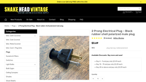 Snakehead Vintage - 2 Prong Electrical Plug