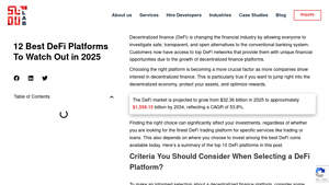 Screenshot of 12 Best DeFi Platforms To Watch Out in 2025 - SoluLab