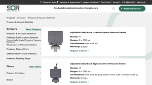 SOR Controls Group - Pressure & Vacuum Switches